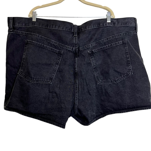 Old Navy Womens Black Denim Shorts Plus Size 26 High Rise Slouchy Straight - Picture 4 of 6
